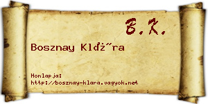 Bosznay Klára névjegykártya