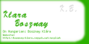 klara bosznay business card